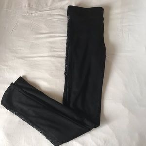 Black Leggings with Lace Sides
